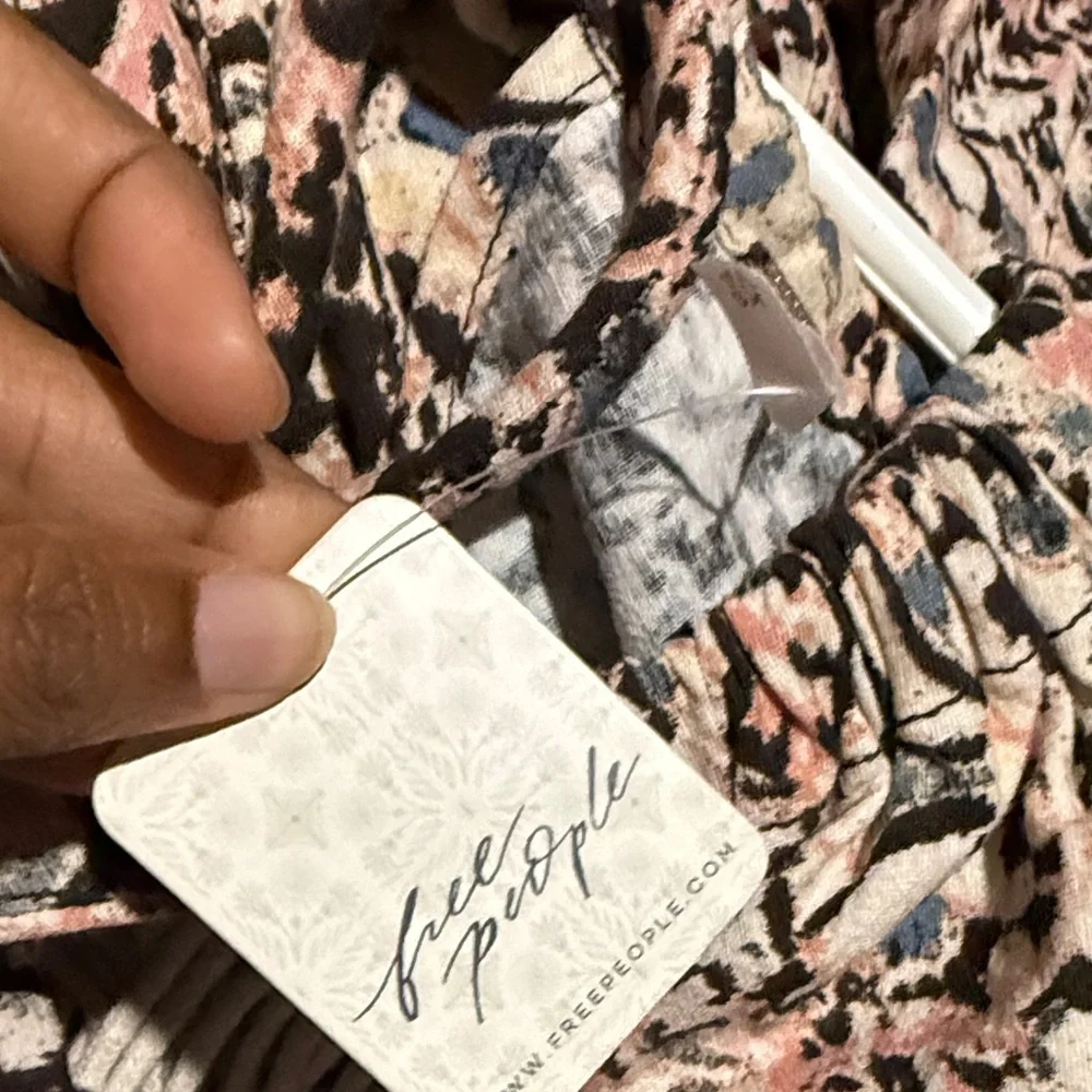 Free People Black and Cream Floral Jumpsuit coveralls I got a feeling